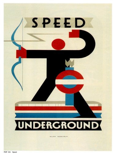 Speed, Deco London Underground Vintage Railway Poster Art Print 40x30cm