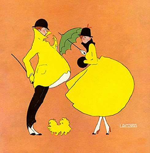 Georges Lepape Yellow is the new black 14x14cm Greetings Card "Blank Inside" - On the Wall Art Print Posters & Gifts