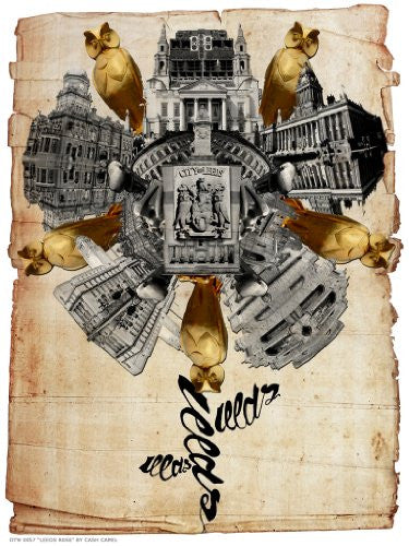 Leeds Rose Poster Art Print 30x40cm