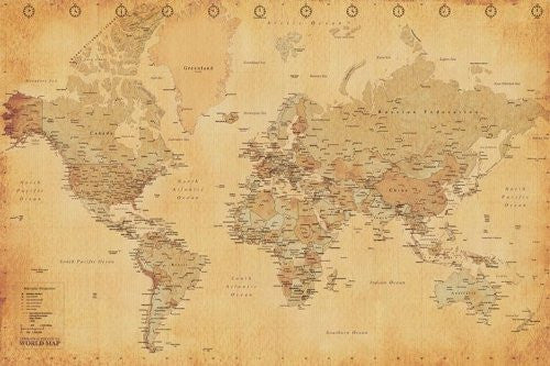 Vintage map of the world Regular Poster (61x91.5cm)