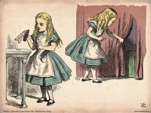 Alice in Wonderland Drink me Vintage Art Print Poster 40x30cm