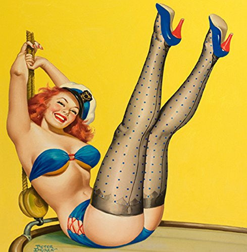 Hello Sailor Pin up 14x14cm Greetings Card "Blank Inside" - On the Wall Art Print Posters & Gifts