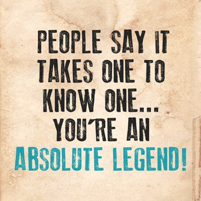 Legend Letter Press Greetings card (Blank Inside) - On the Wall Art Print Posters & Gifts