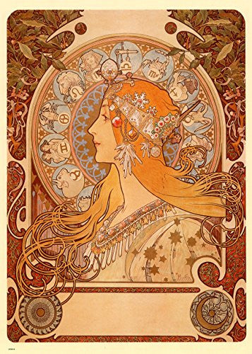 Alphonse Mucha Zodiak Art nouveau 70x50cm Art Print