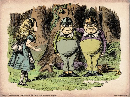 Alice in Wonderland Tweedle Dee Vintage Art Print Poster 40x30cm