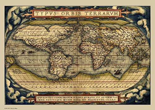 Vintage World Map Poster Art Print 30x40cm