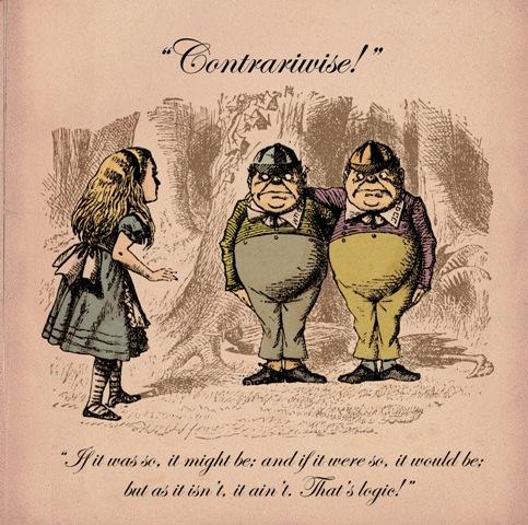 Contrariwise Alice in Wonderland Greetings Card 14x14cm