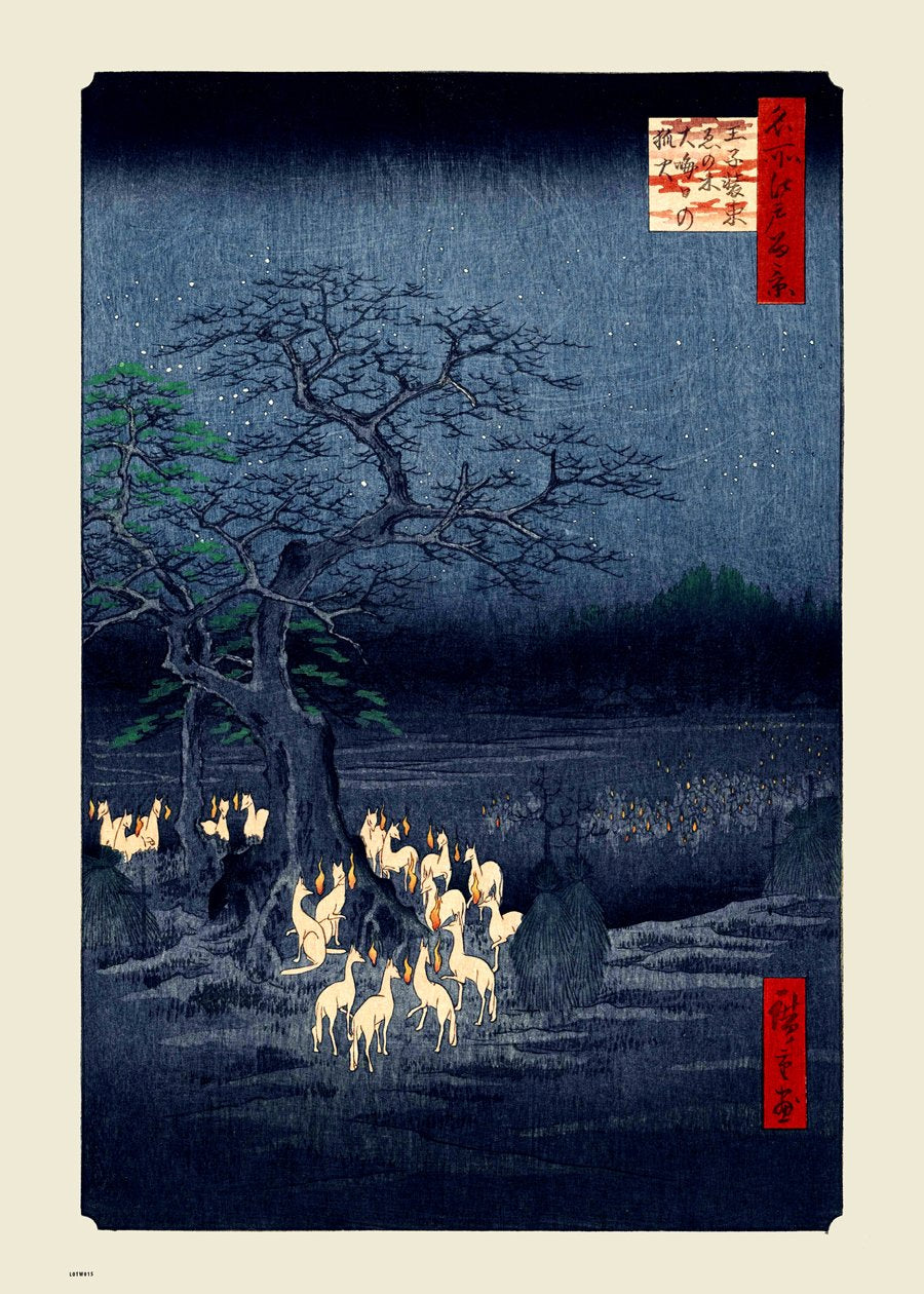 Foxfire On New Years Eve Hiroshige 70x50cm Art Print