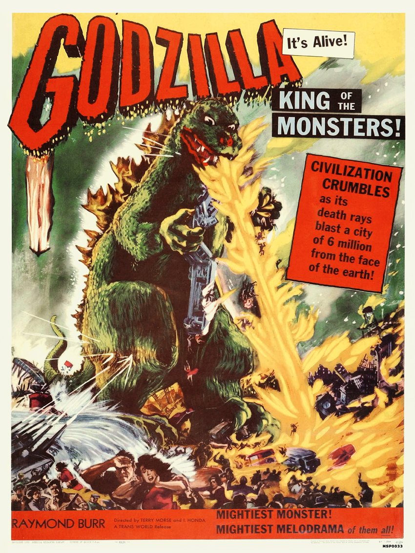 Godzilla Vintage retro 30x40cm