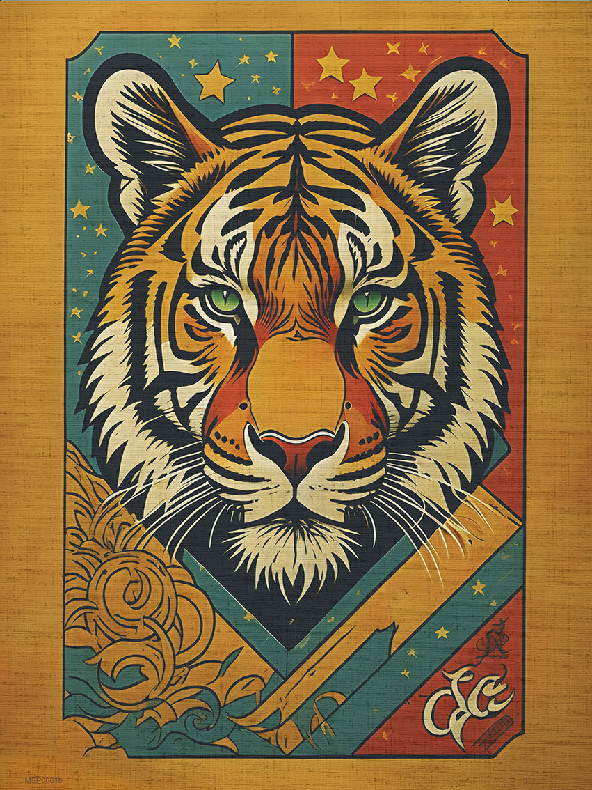Indian Tiger Matchbox Art Print 30x40cm