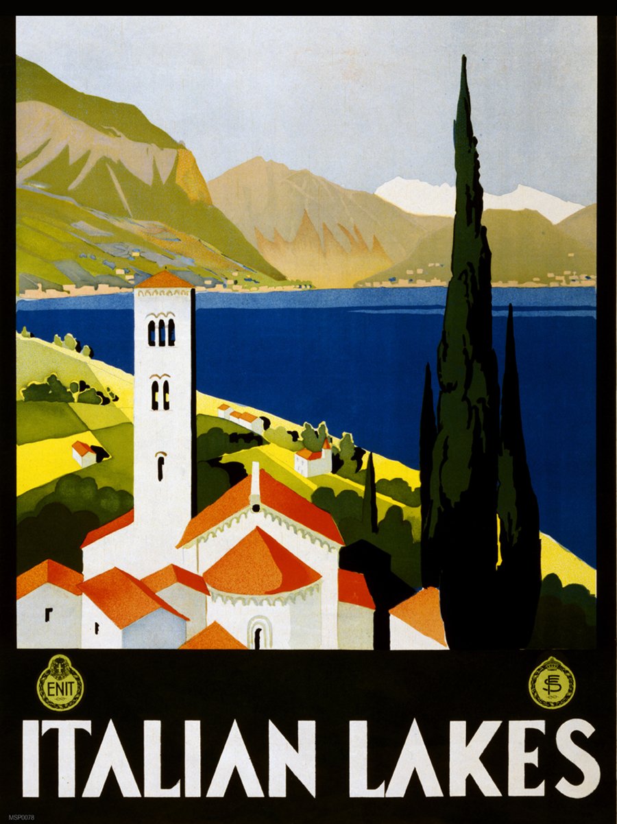 Italian Lakes 30x40cm Art Poster Print