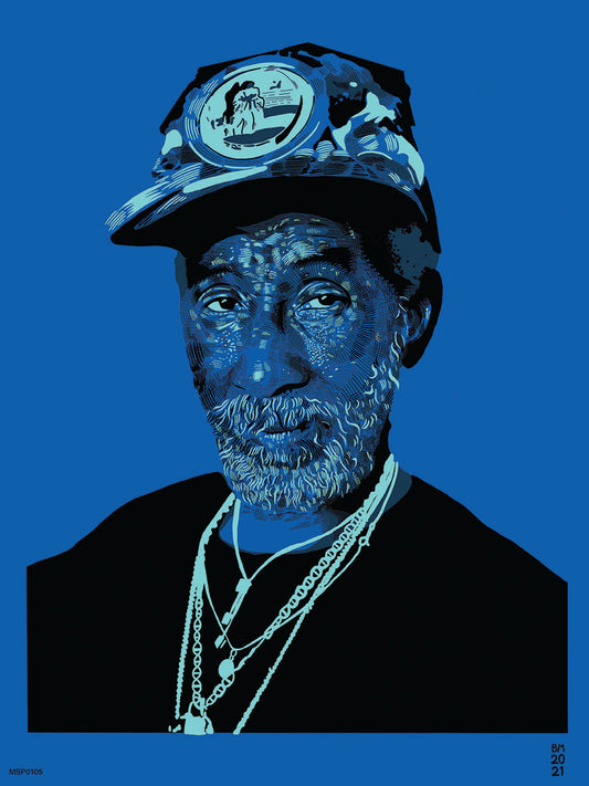Lee Scratch Perry Portrait Art Print Poster by Becky Mann 30x40cm