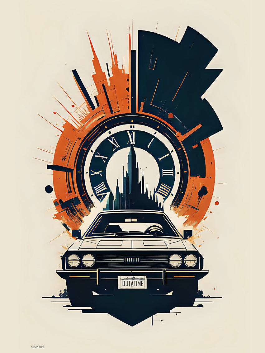 Back to the Future "outatime" Art Print 50x70cm