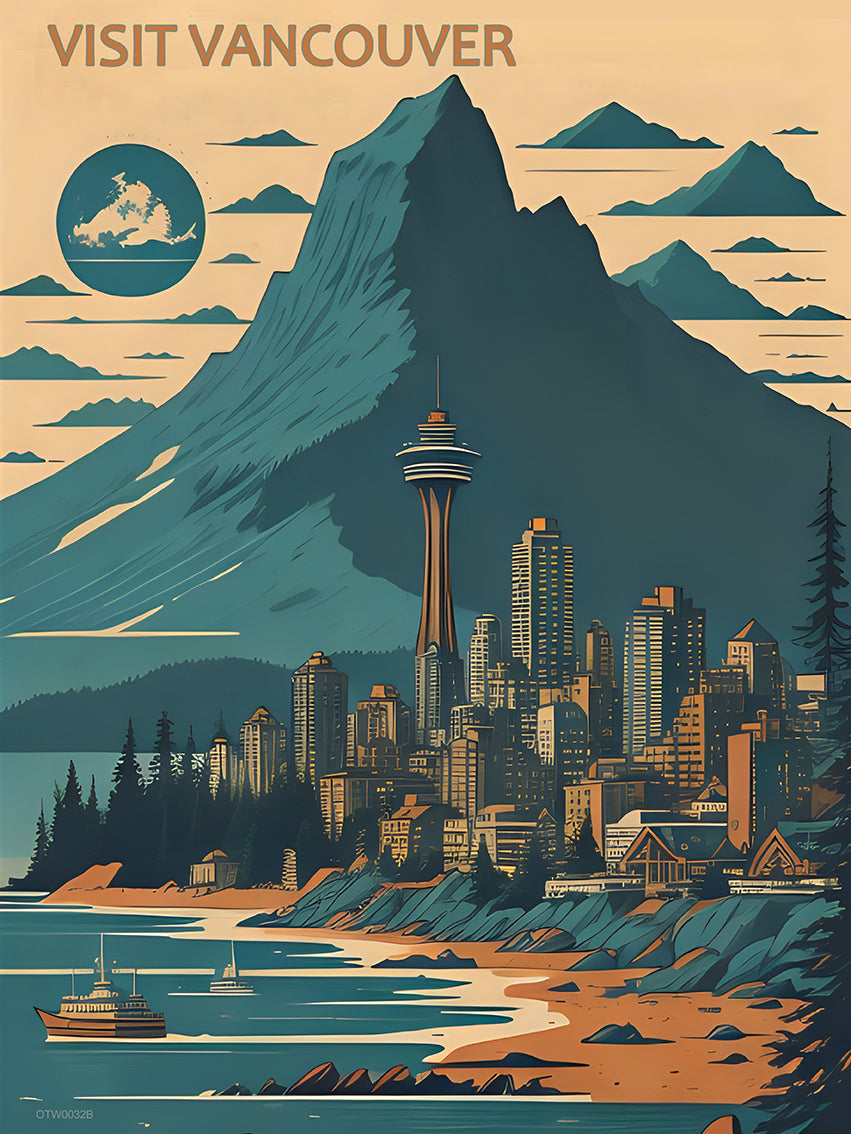 Visit Vancouver travel Poster Art Print 30x40cm