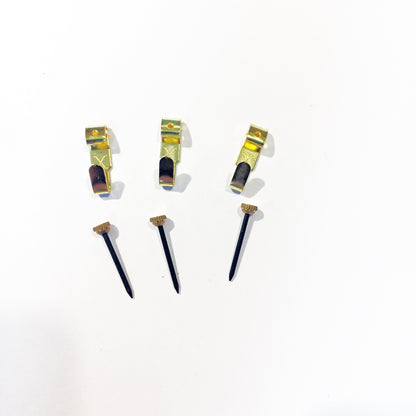 Brass No1 Picture Hooks x3