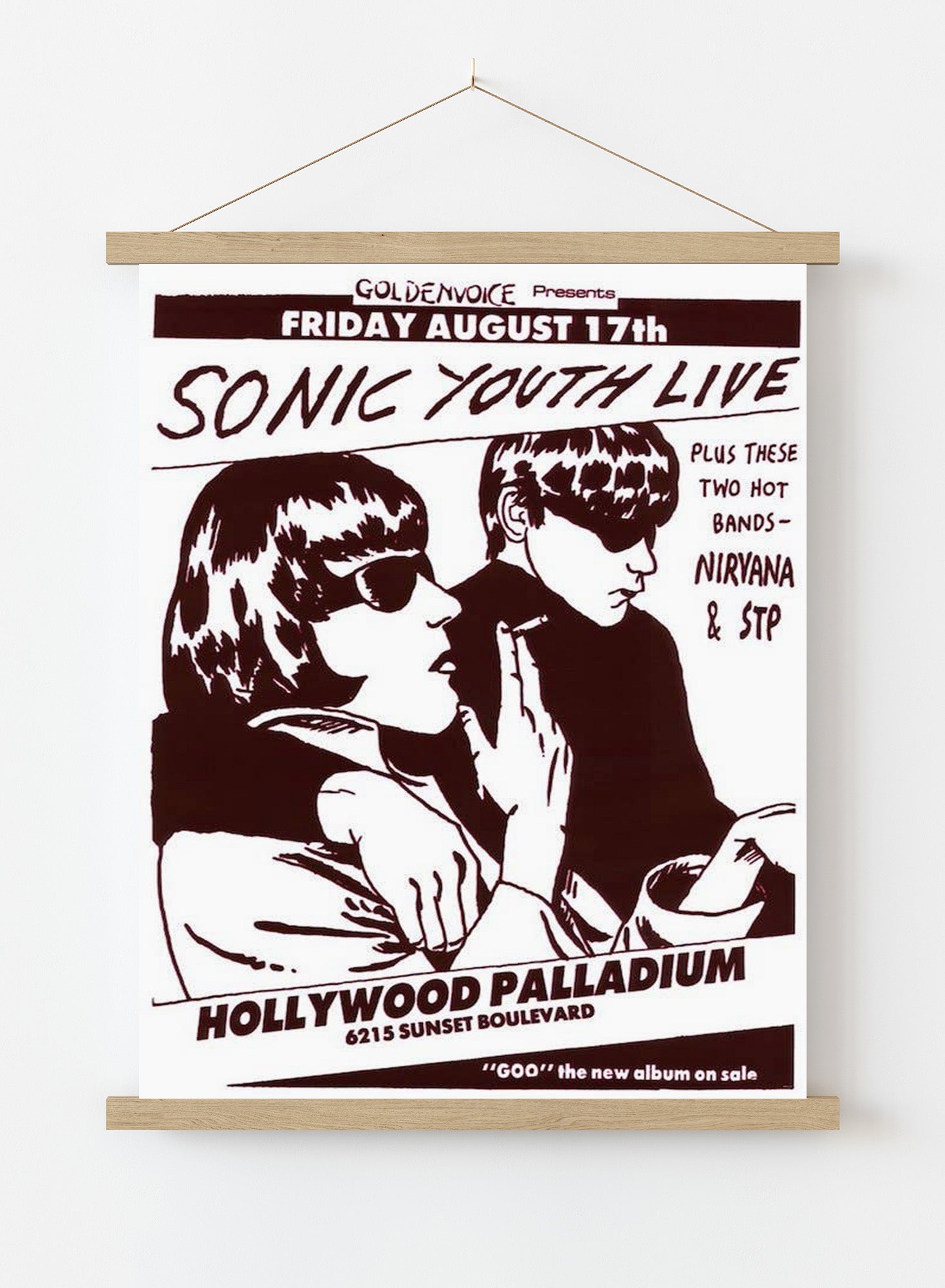 Sonic Youth Live Friday August 17th Hollywood Palladium: Individually Rolled & Labeled (84x59.5cm)