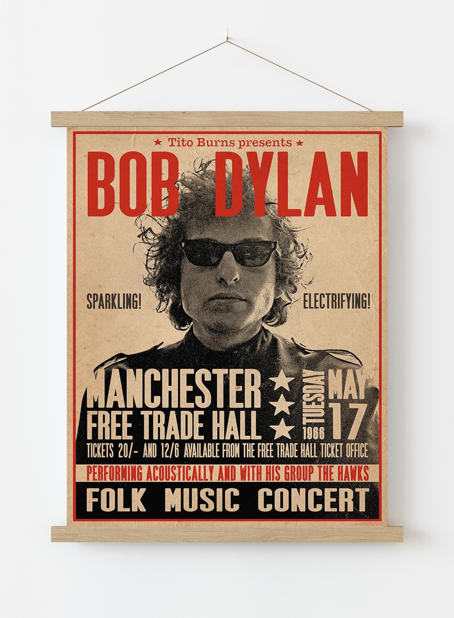 Bob Dylan Free Trade Hall Manchester (A1 59.5x84cm) Poster