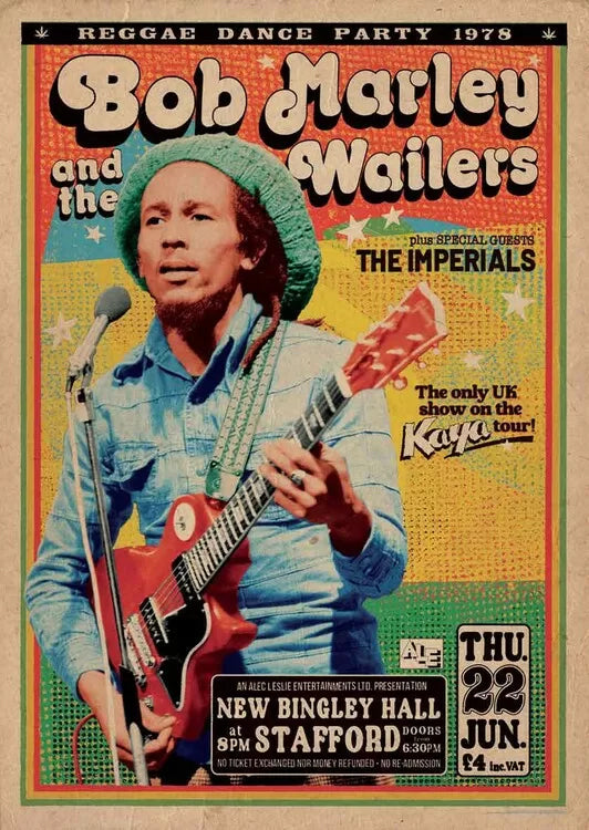 Bob Marley Gig Poster (A1 59.5x84cm) Poster