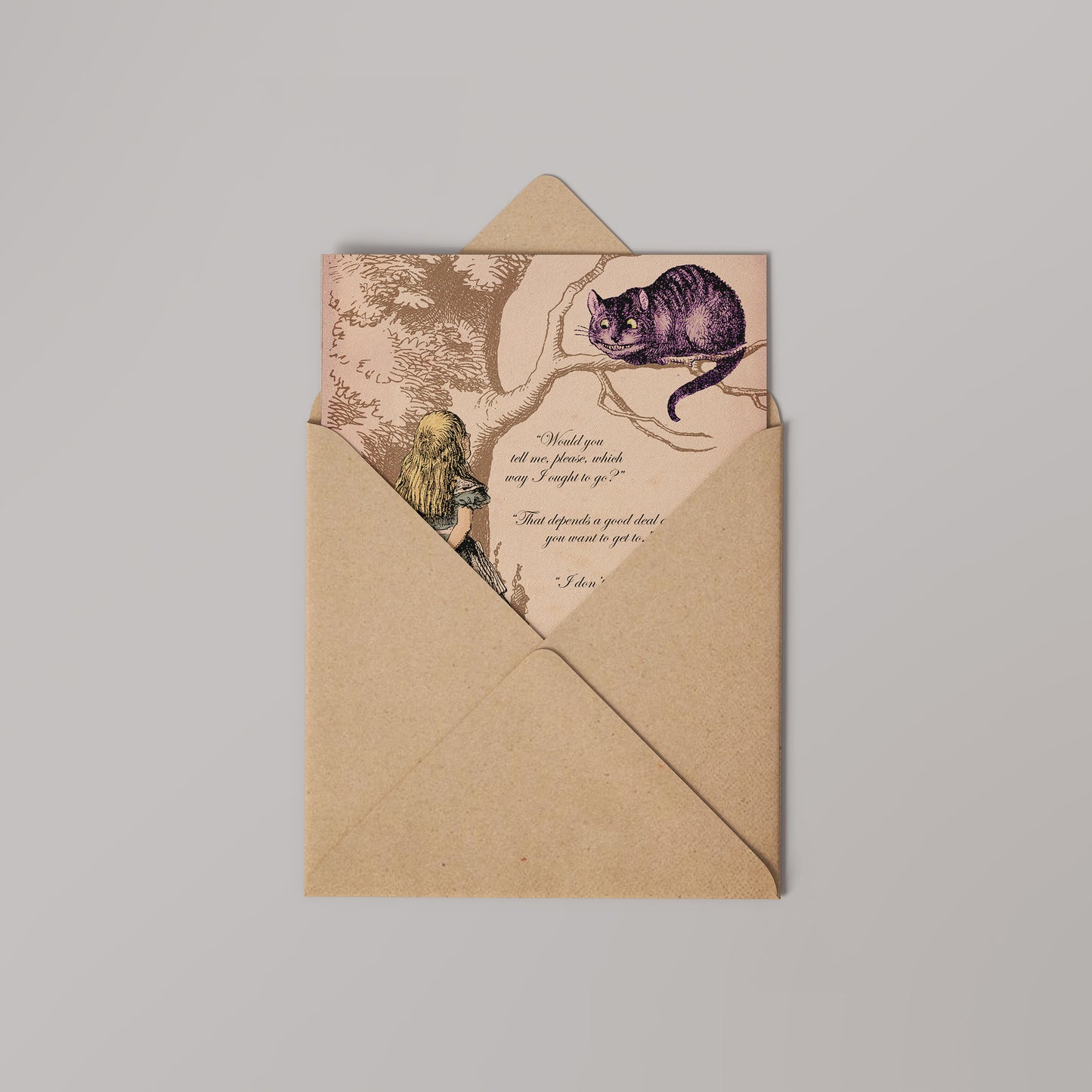 Alice in Wonderland Then it doesnt really Matter Greetings Card 14x14cm