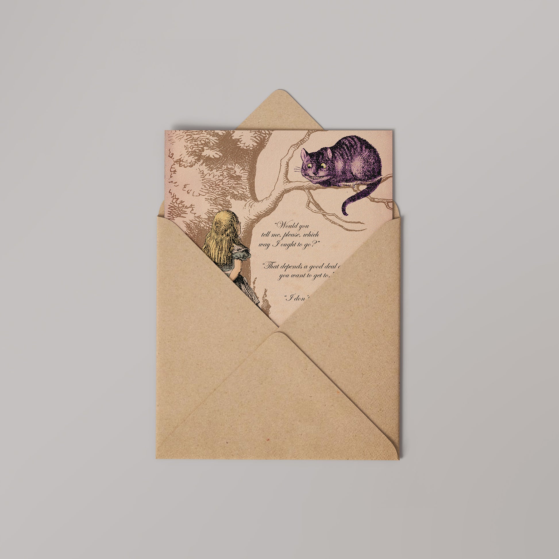 Alice in Wonderland Then it doesnt really Matter Greetings Card 14x14cm