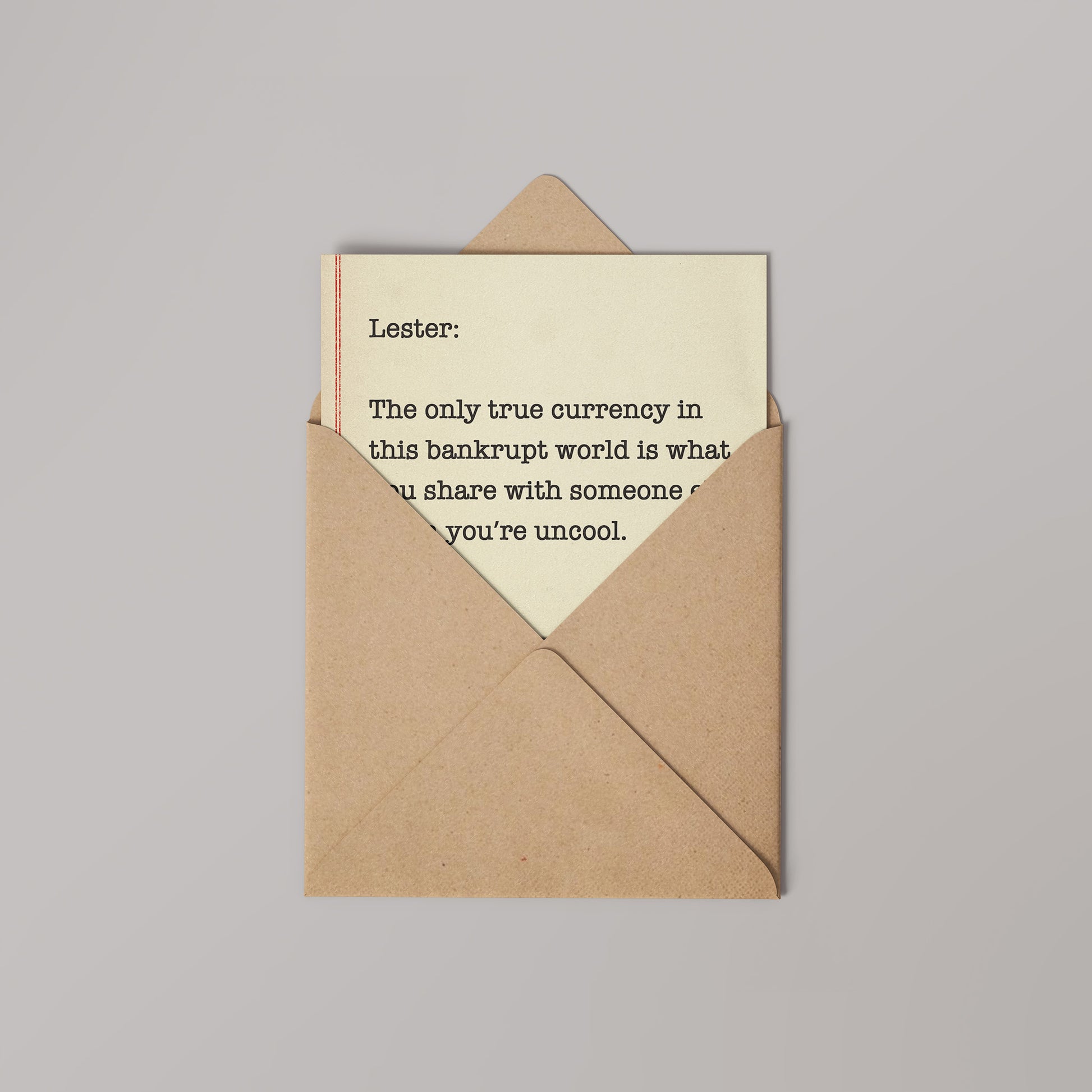 Almost Famous, Lester Movie Quote Greetings Card (14x14cm)
