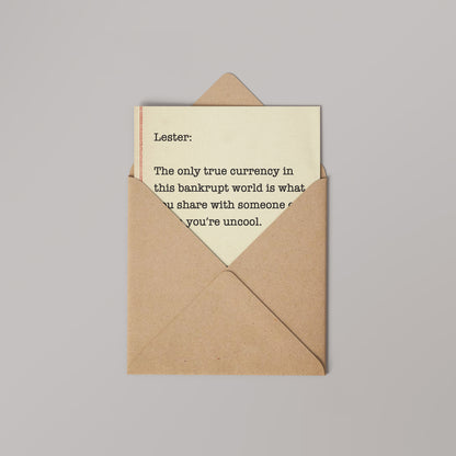 Almost Famous, Lester Movie Quote Greetings Card (14x14cm)