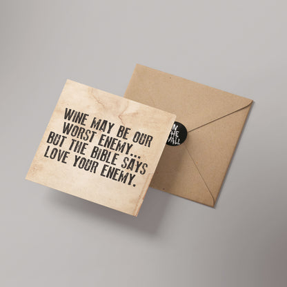 Love Your Enemy Proverb Letter Press Greetings card (Blank Inside)
