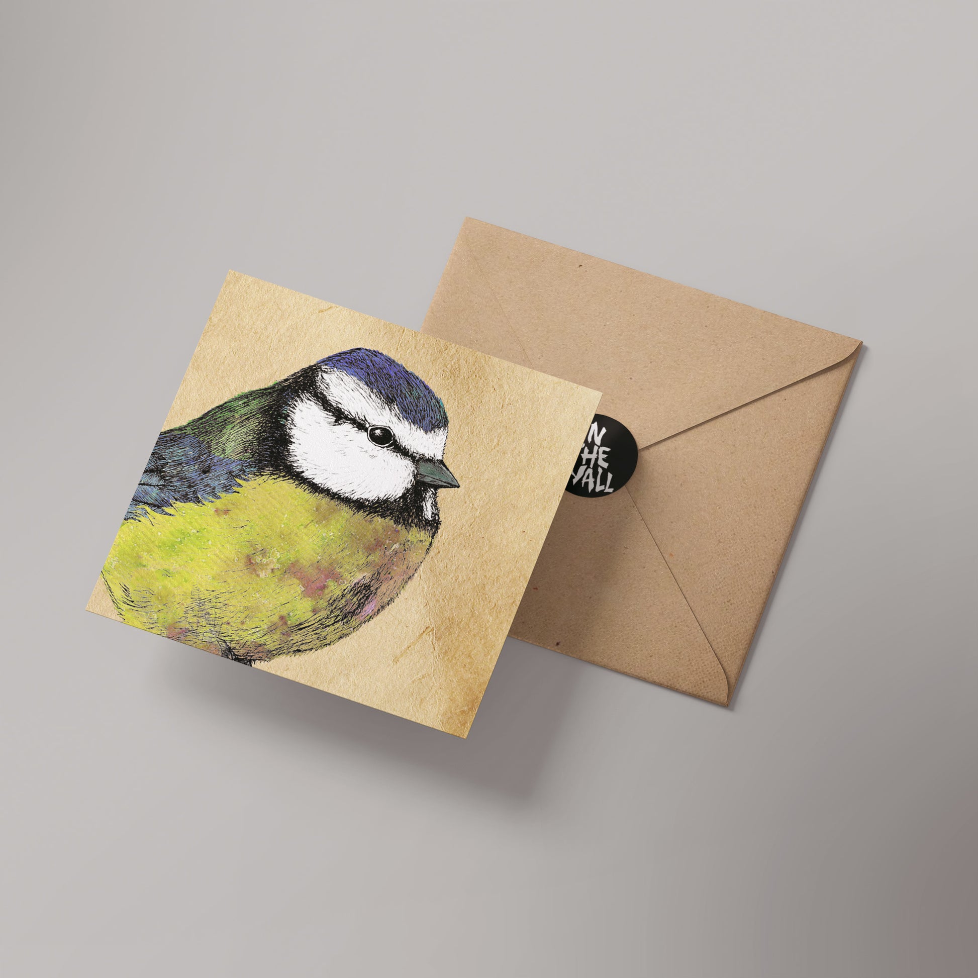 Blue Tit Greetings Card 14x14cm (blank inside)