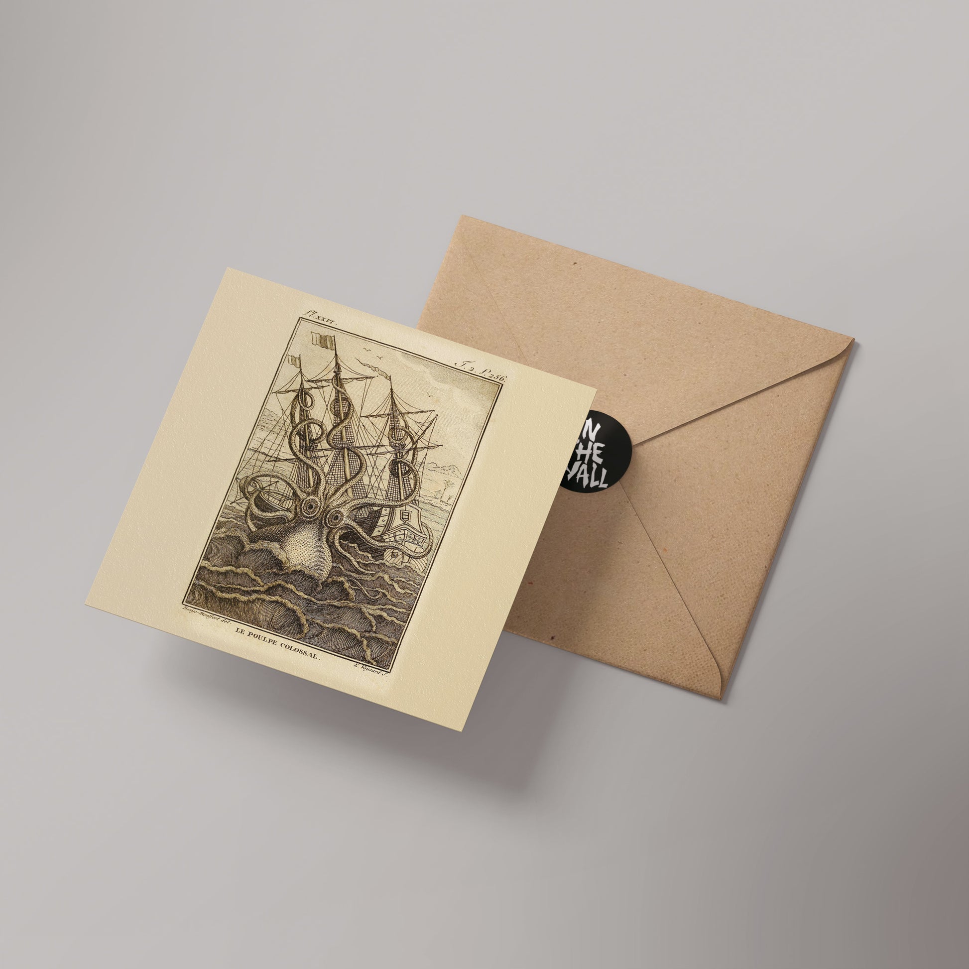 Kraken Natural History 14x14cm Greetings card (Blank Inside)