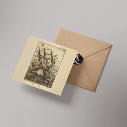 Kraken Natural History 14x14cm Greetings card (Blank Inside)