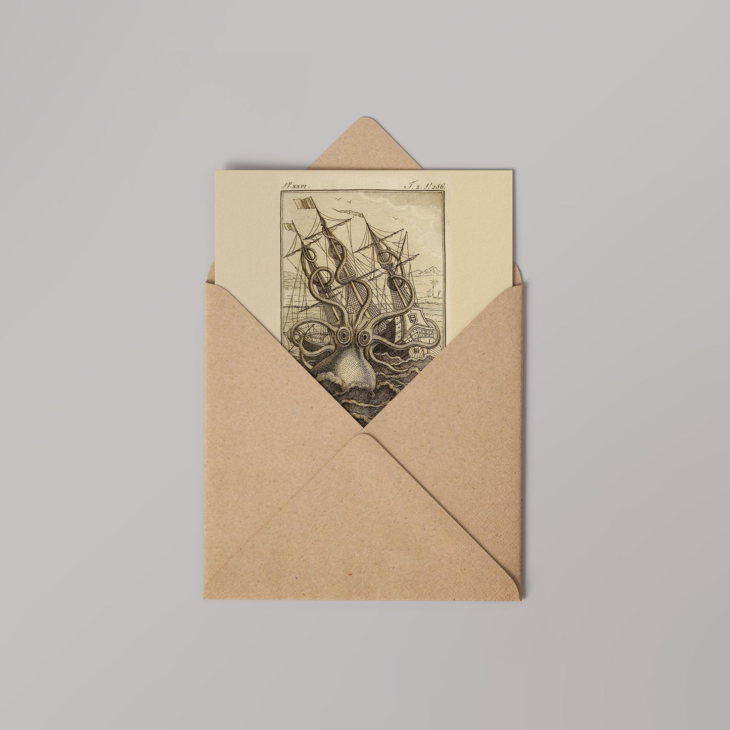 Kraken Natural History 14x14cm Greetings card (Blank Inside)