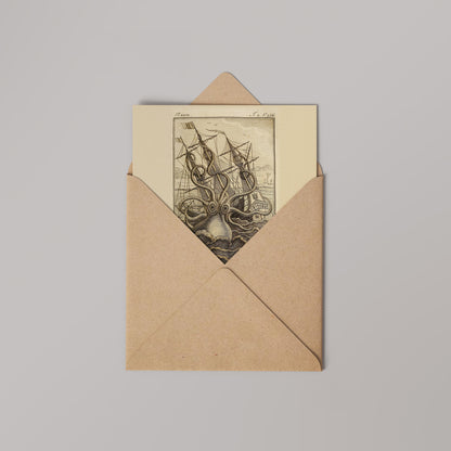 Kraken Natural History 14x14cm Greetings card (Blank Inside)