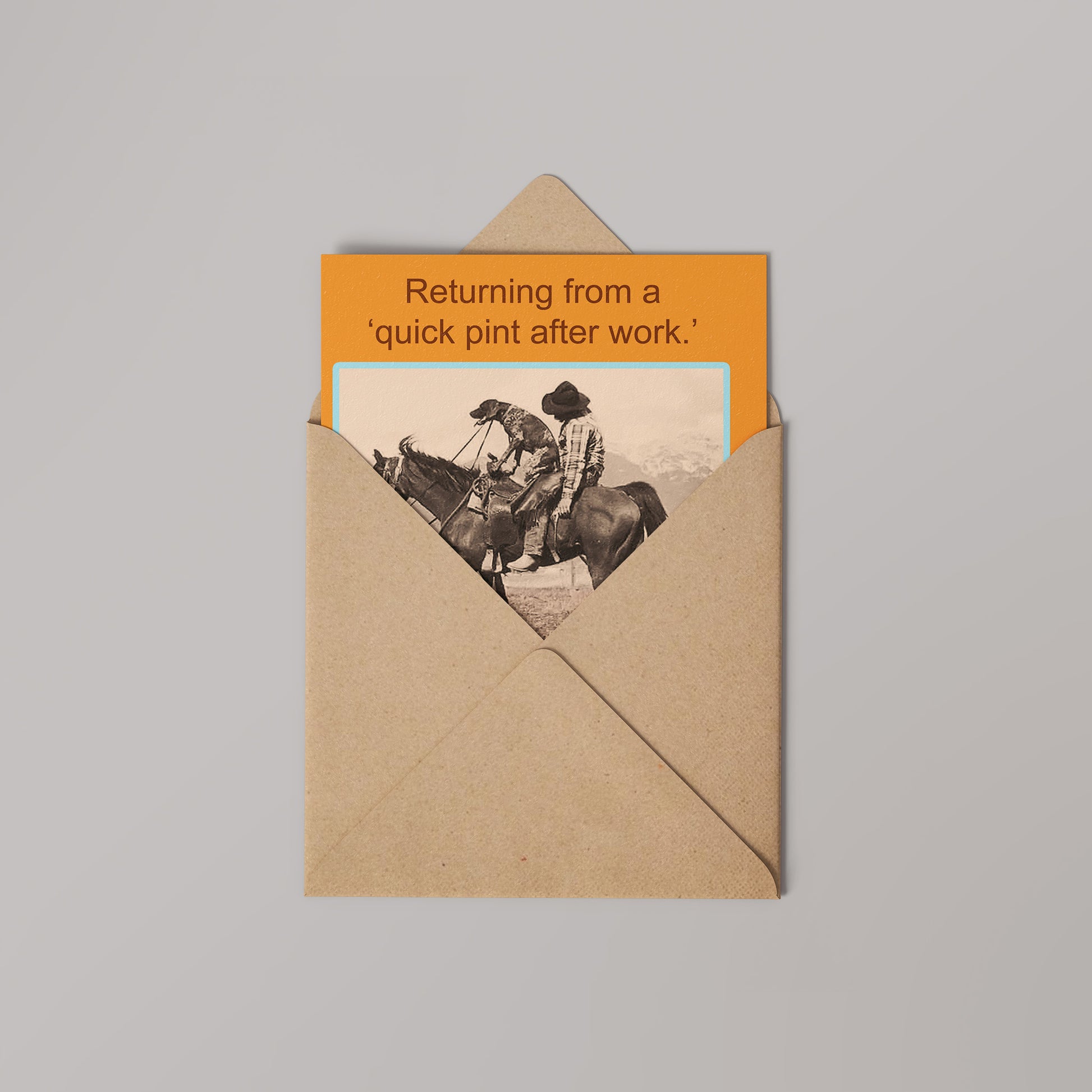 Drunk Cowboy Greetings Card 14x14cm