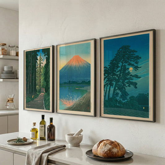 Hasui Kawase Japanese Print Bundle – Set of 3 Framed Art Prints 50x70cm