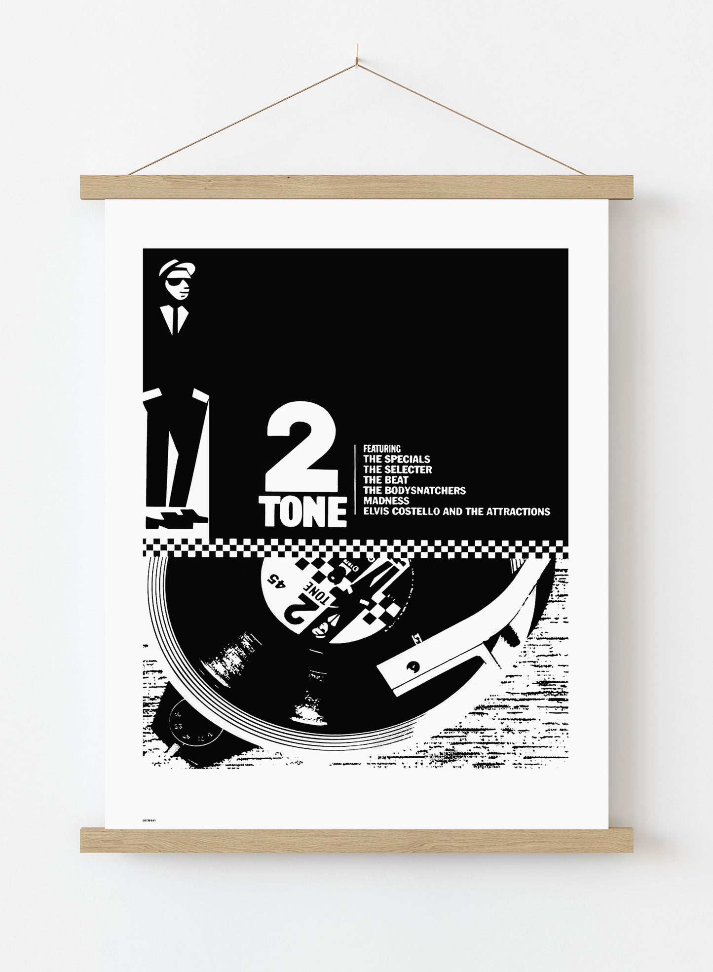 Two Tone Vintage Art Wall Art Print 70x50cm Poster Hanger