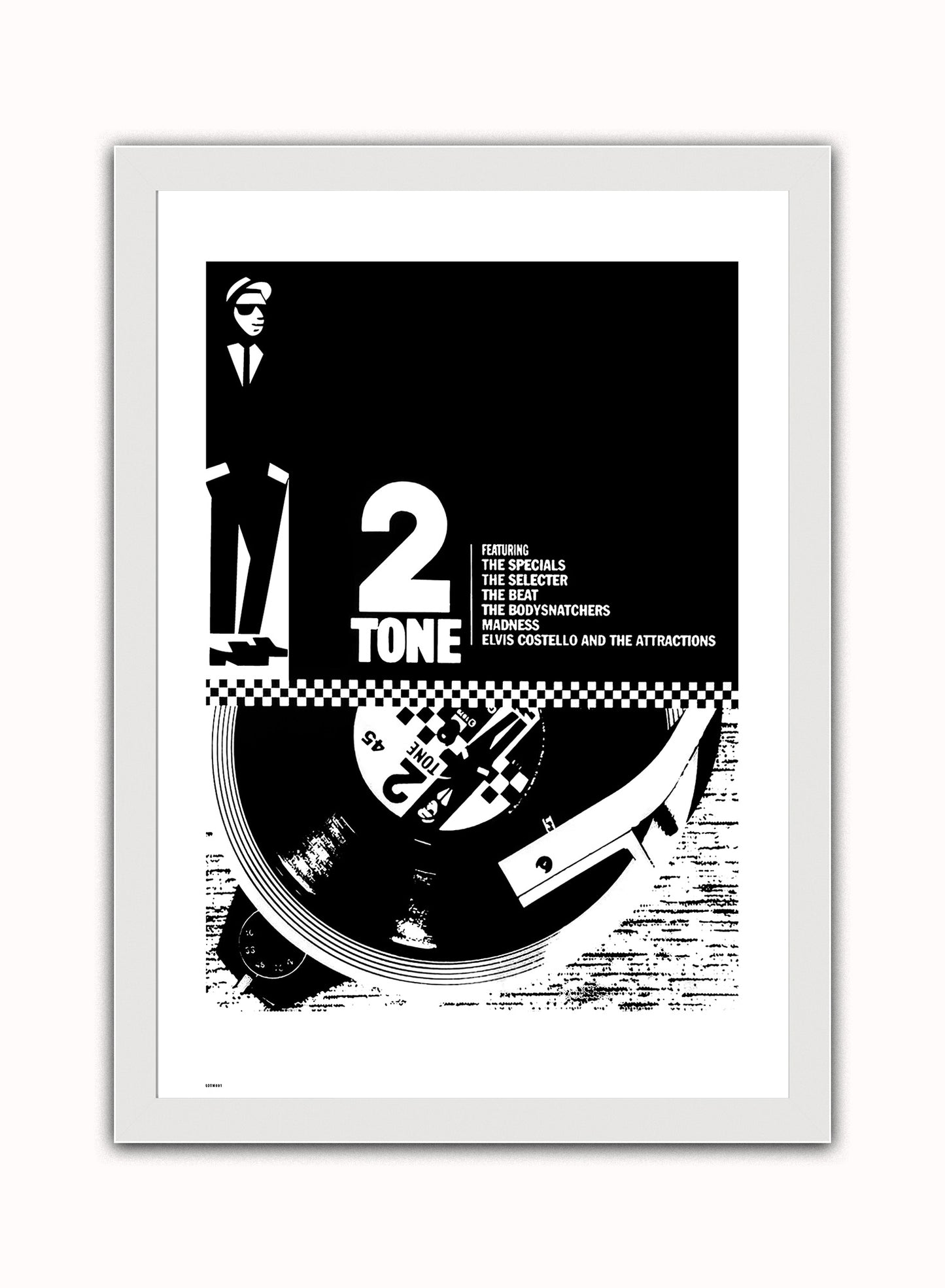 Two Tone Vintage Art Wall Art Print 70x50cm White Frame