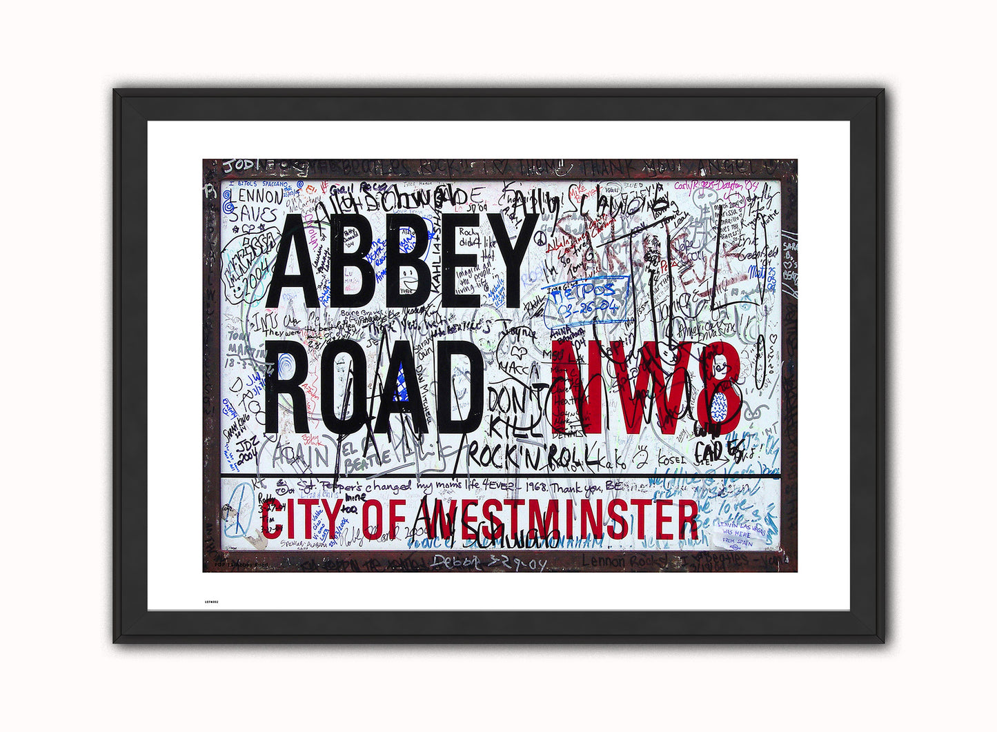 Abbey Road Vintage Art Wall Art Print 70x50cm Black Frame