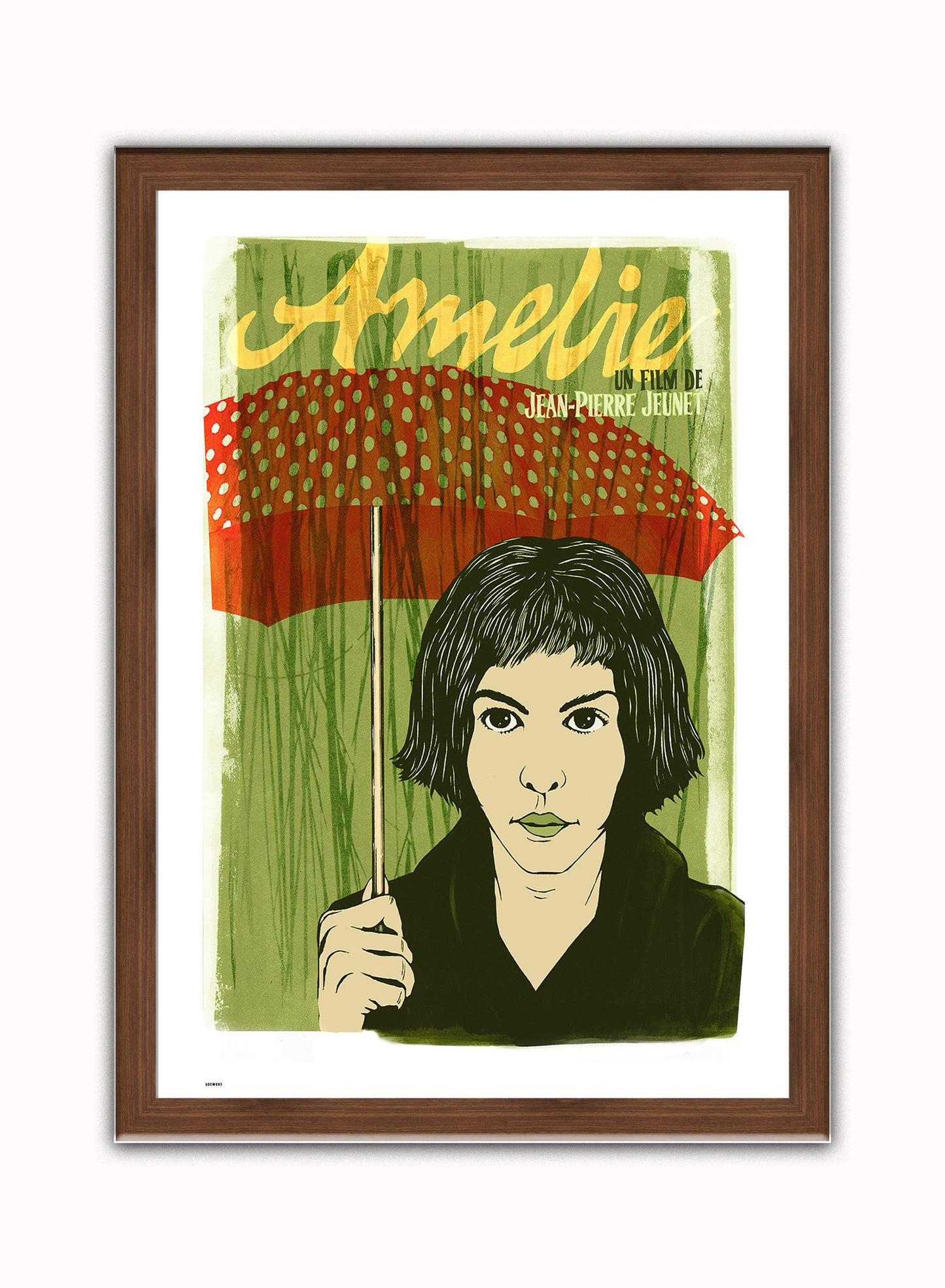 Amelie Vintage Art Wall Art Print 70x50cm Dark Wood Frame