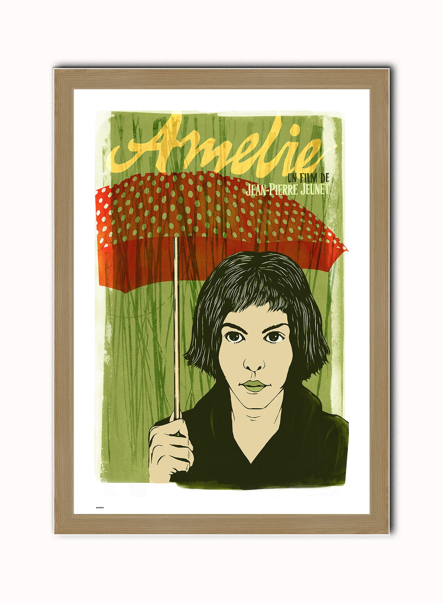Amelie Vintage Art Wall Art Print 70x50cm Light Wood Frame