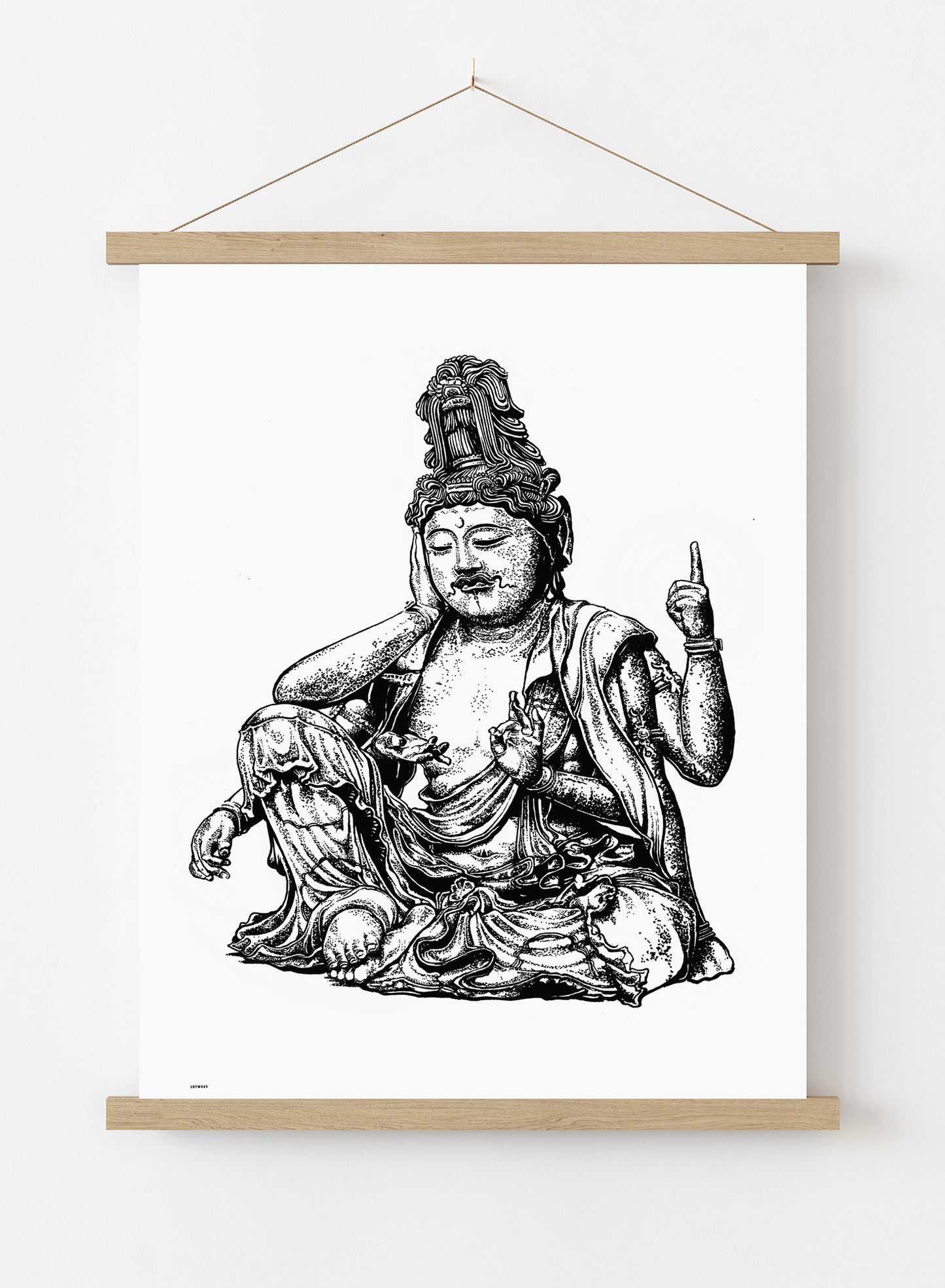 Buddha Vintage Art Wall Art Print 50x70cm Poster Hanger