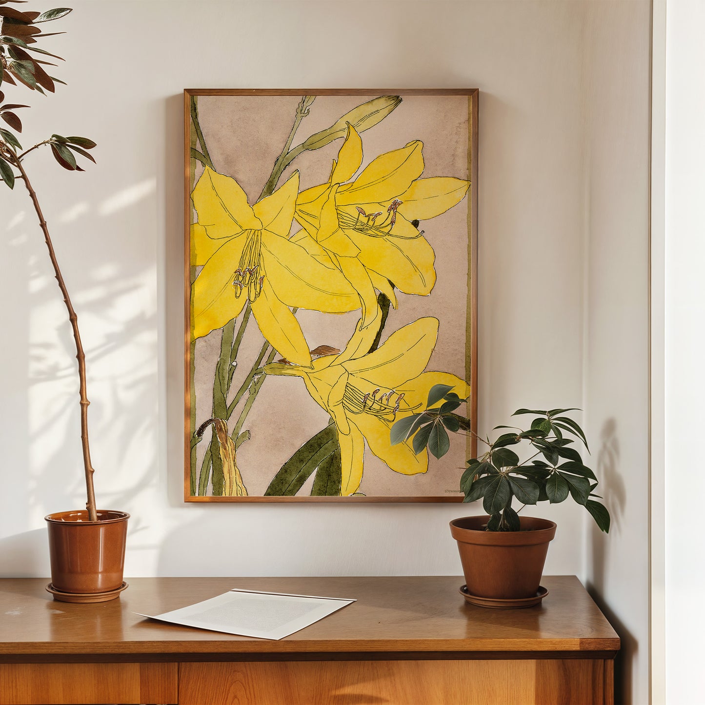 Yellow Daylily by Hannah Borger Overbeck Print – Hannah Borger Overbeck Vintage Art Wall Art 50x70cm