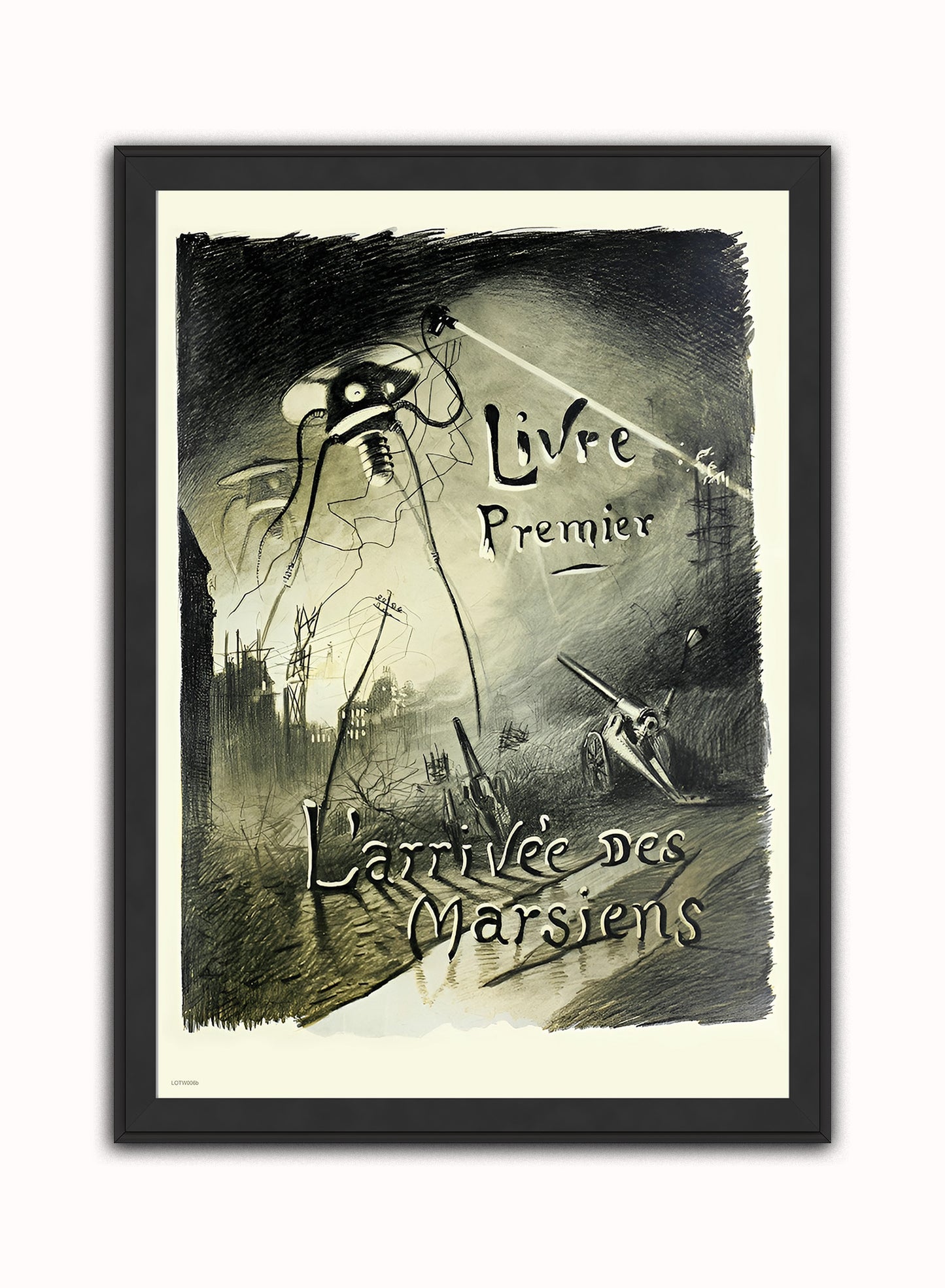 War of the Worlds French Poster Vintage Poster Wall Art Print 50x70cm Black Frame