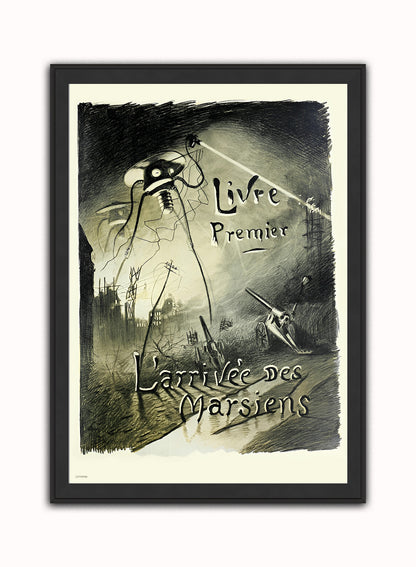 War of the Worlds French Poster Vintage Poster Wall Art Print 50x70cm Black Frame