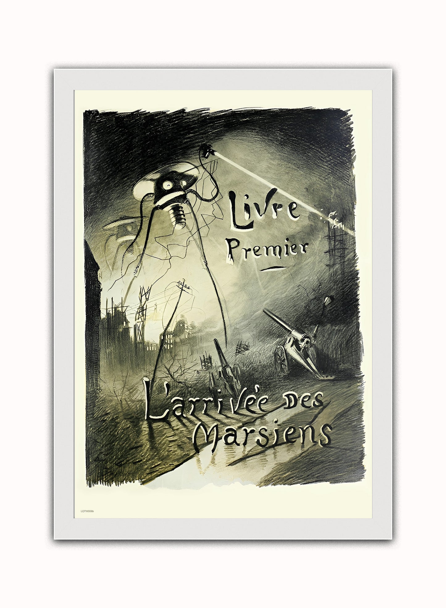 War of the Worlds French Poster Vintage Poster Wall Art Print 50x70cm White Frame