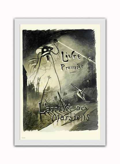 War of the Worlds French Poster Vintage Poster Wall Art Print 50x70cm White Frame