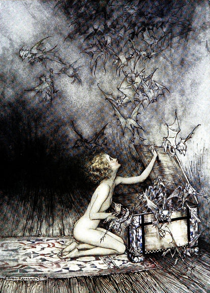 Pandora's Box by Arthur Rackham 50x70cm Art Print