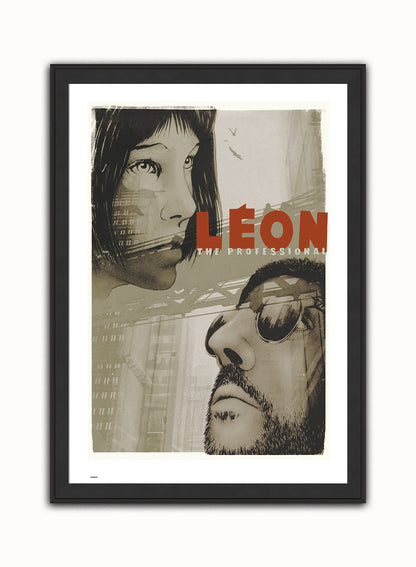 Leon Vintage Art Wall Art Print 70x50cm Black Frame