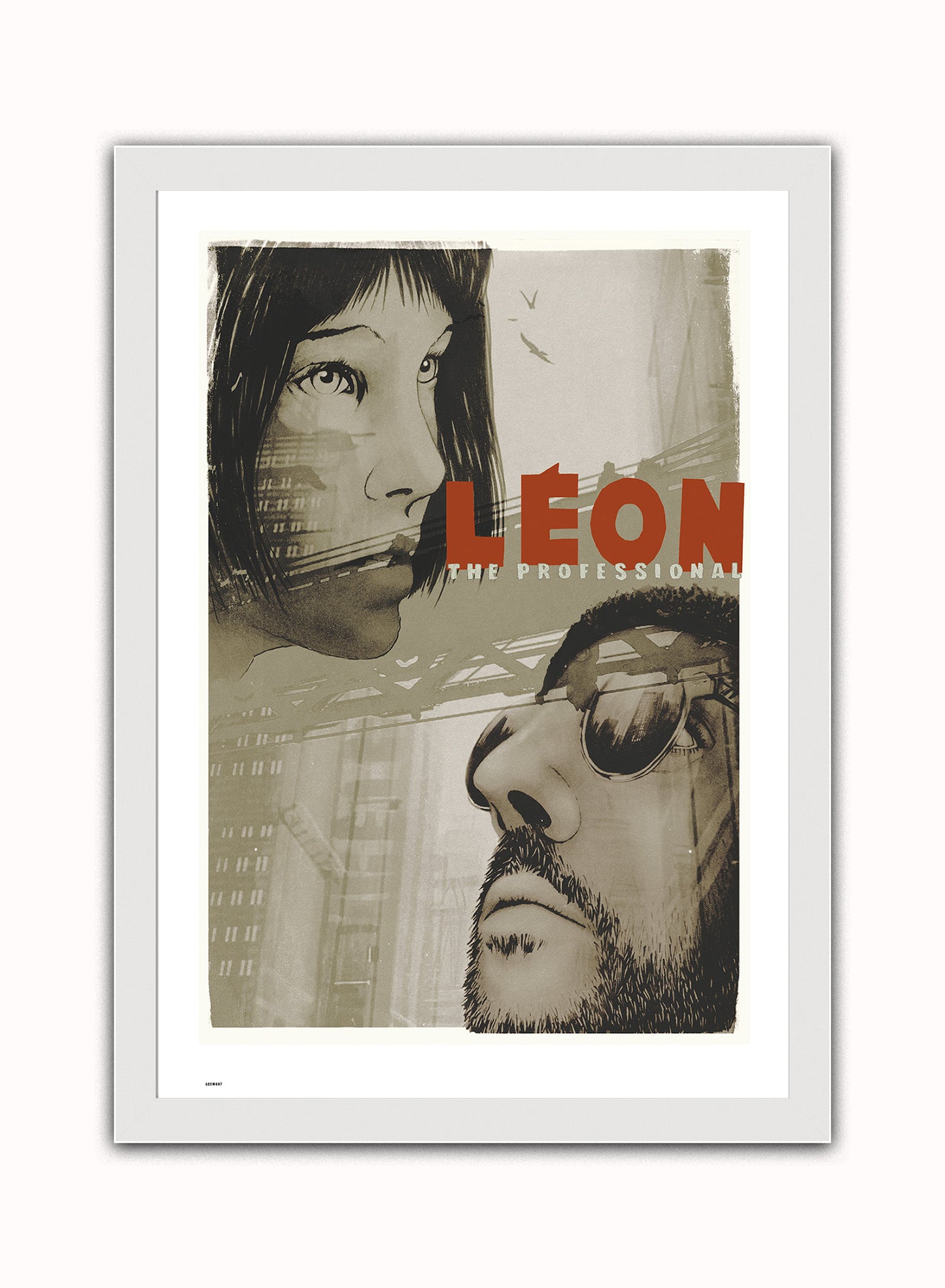 Leon Vintage Art Wall Art Print 70x50cm White Frame