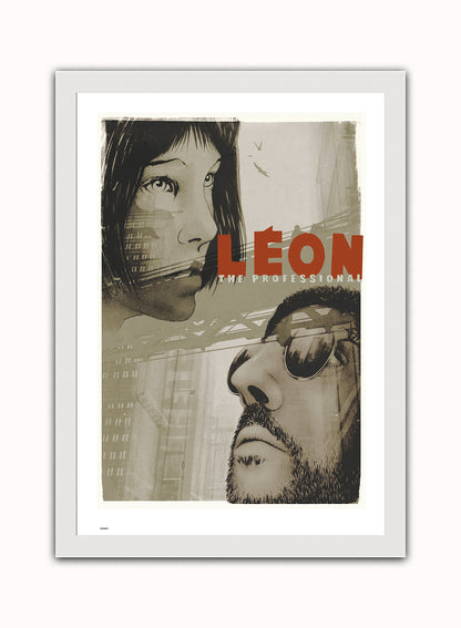 Leon Vintage Art Wall Art Print 70x50cm White Frame