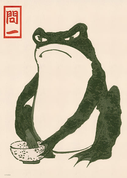 Japanese Angry Frog by Matsumoto Hoji Print – Matsumoto Hoji Japanese Wall Art 50x70cm